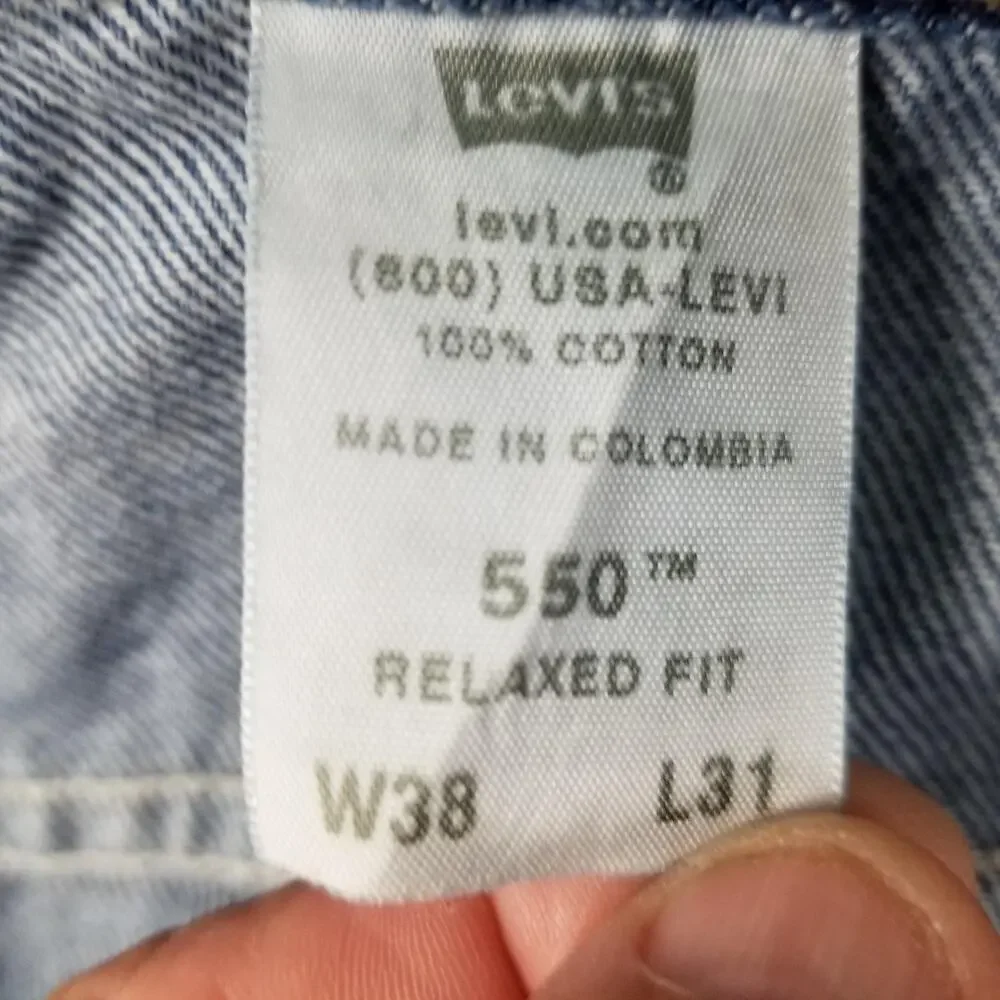 Levis 550 Jeans‎ Mens 38x31 Relaxed Fit Tapered Leg Denim Medium Wash Zip Fly